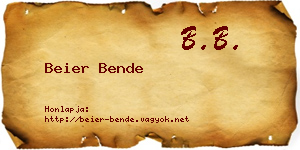 Beier Bende névjegykártya